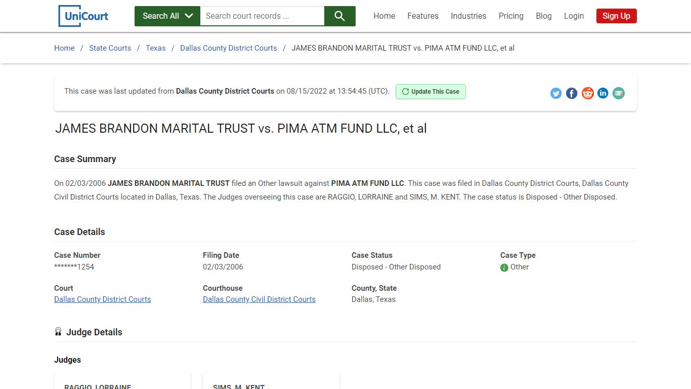 JAMES BRANDON MARITAL TRUST vs PIMA ATM FUND LLC, et al | Court Records ...